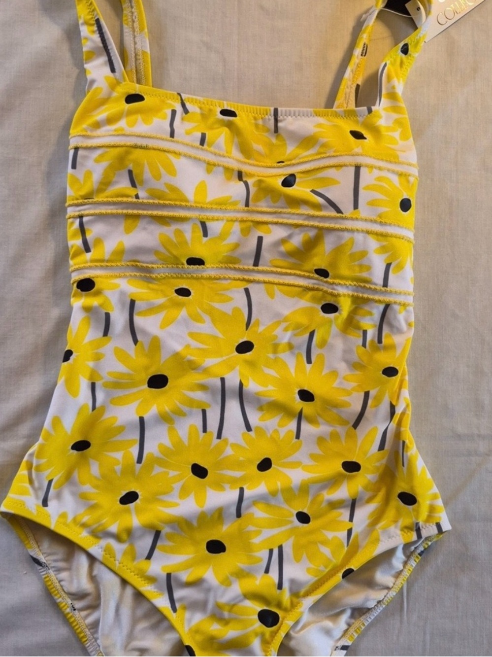 NWT Gottex Yellow Floral One Piece Bathingsuit